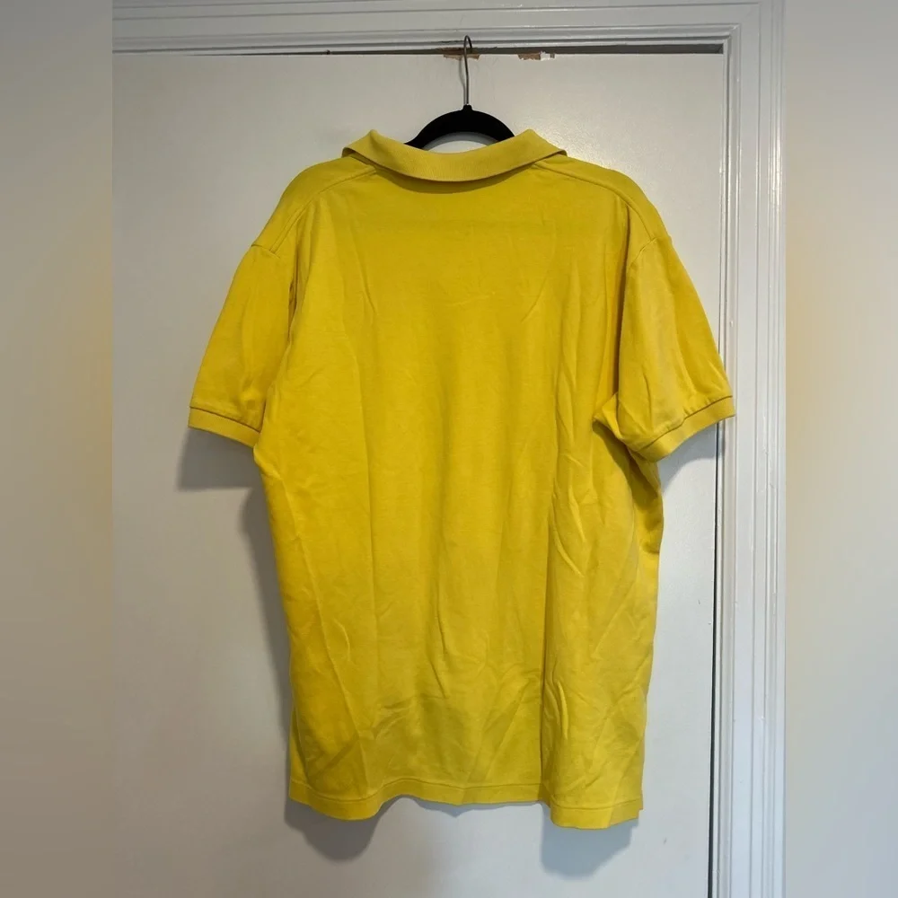 VTG Y2K POLO RALPH LAUREN Sz:L Bright Yellow Cotton Polo Short Sleeve Shirt.